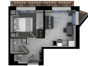 Appartement cosy, design, rénové, en centre-ville avec grande chambre à Courchevel Moriond - FR-1-563-44
